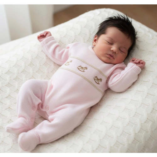 Knitted Rocking Horse Onsie - Pink
