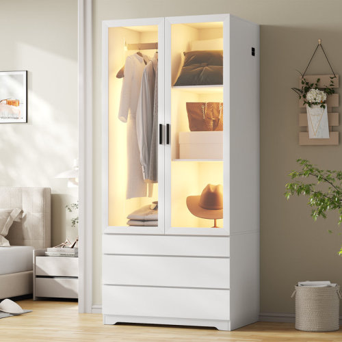 Wrought Studio™ 70'' Wardrobe Armoire & Reviews | Wayfair