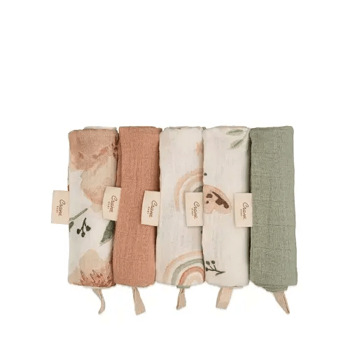 Parker Floral Baby Washcloths, 5 Pack