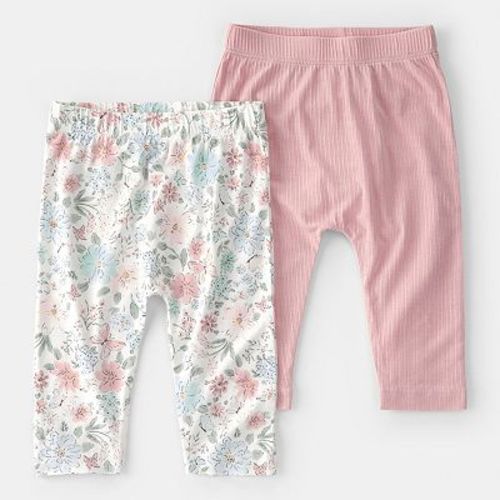 Baby Girls Carter's 2-Piece Floral & Solid Pajama Pants Set