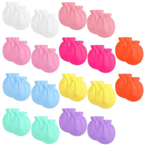 18 Pairs Newborn Baby Cotton Mittens No Scratch Gloves Newborn Mittens Infant Toddler Gloves for Boys Girls 0-6 Month