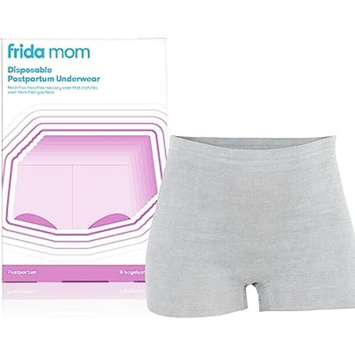 Frida Mom Disposable Boyshort Cut Postpartum Underwear by Frida Mom |Super Soft, Stretchy, Breathable, Wicking, Latex-Free - Size - Regular, 8 Count