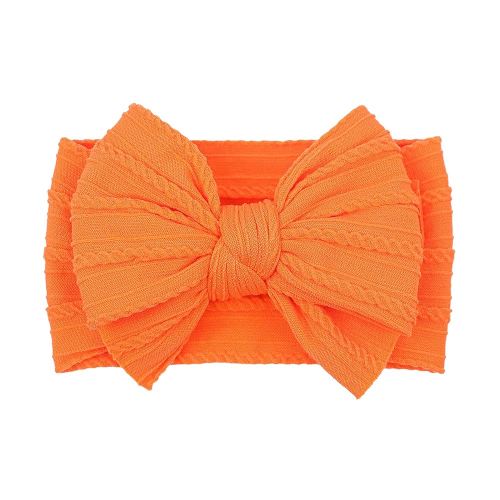 LemonSpace Handmade Fall Baby Girls Bows Soft Stretchy Nylon Hair Bands Hair Accessories Baby headbands with Bows for Newborn Baby Girls Infant Toddlers Kids(Orange)