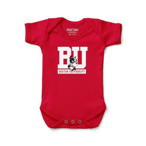 Infant Chad & Jake Scarlet Boston University Primary Logo Bodysuit