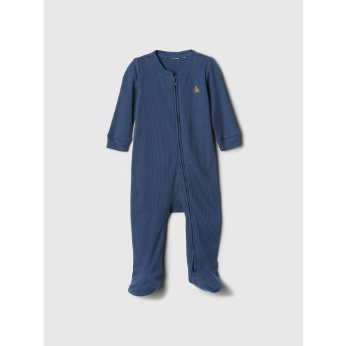 Baby Ribbed Two-Way Zip One-Piece