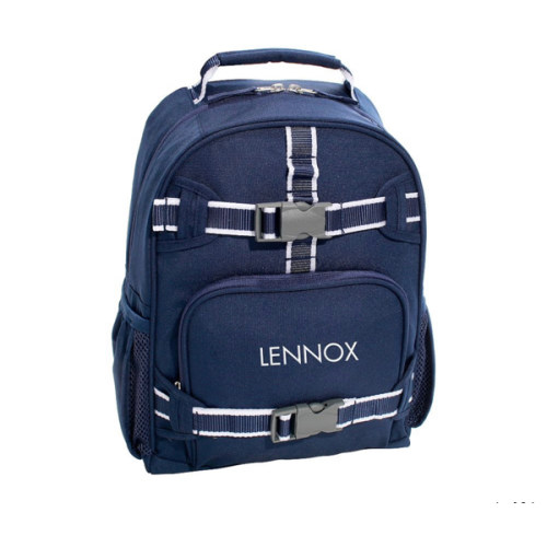 Navy Trim Solid Mackenzie Backpack