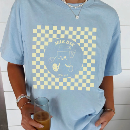 Checkered Milk Carton Nursing Tee