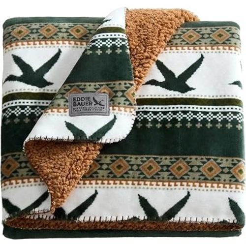 Eddie Bauer - Soft Reversible Throw Blanket for Bed & Couch, 50 x 70
