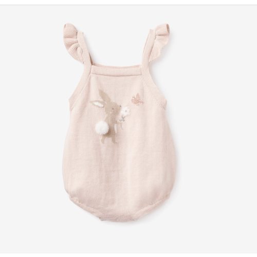 Flutter Sleeve Bunny Baby Bubble Romper – Elegant Baby