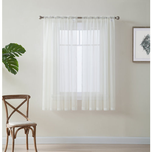House of Hampton® Daxin Sheer Voile Rod Pocket Curtain Panels & Reviews | Wayfair