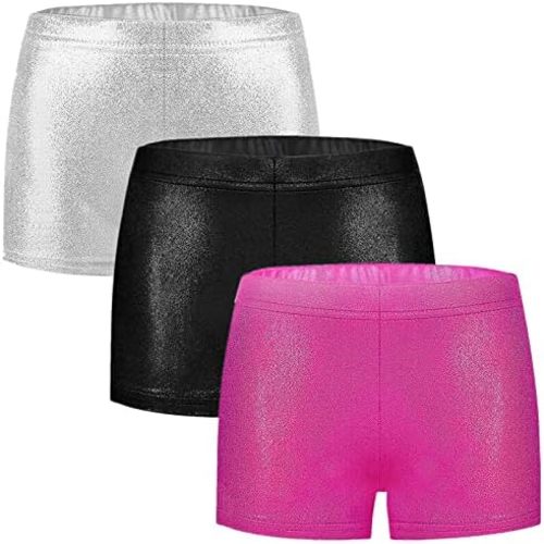 Girls Dance Short for Gymnastics Athletic Shorts Sparkle Glitter Tumbling Bottoms