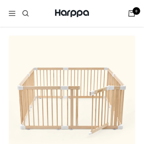 HARPPA Wooden Baby Gate Playpen | Non-Toxic Foldable DIY Adjustable Play Yard for Infants & Toddlers – Natural Finish Baby Fence for Small & Large Spaces