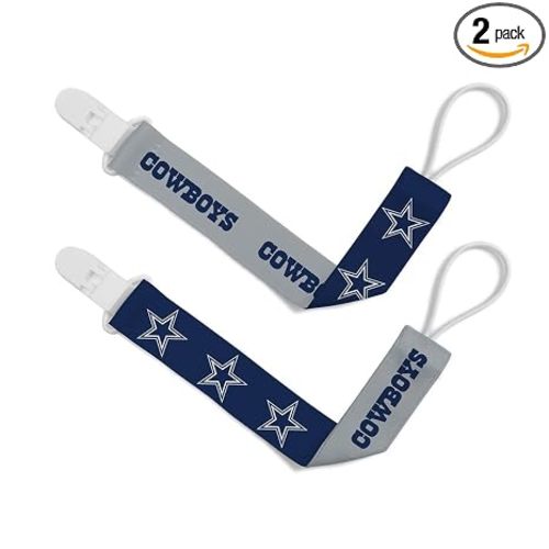 Baby Fanatic Officially Licensed Unisex Pacifier Clip 2-Pack - NFL Dallas Cowboys - Officially Licensed Baby Apparel