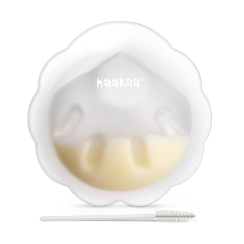 haakaa Petal Soft Silicone Milk Collector丨Discreet Leak-Protection Breast Milk Saver, Reusable Breast Shells Milk Collection Cup for Breastfeeding with Cleaning Brush- 1PC