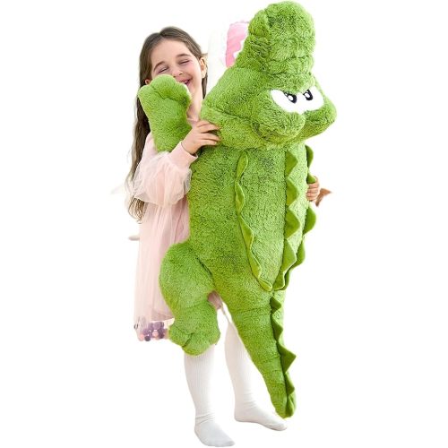 IKASA Giant Crocodile Stuffed Animal Plush Toys,Soft Toy 30" Alligator Large Cute Huge Jumbo Big Size Kawaii Fluffy Fat Plushie,Gifts for Kids