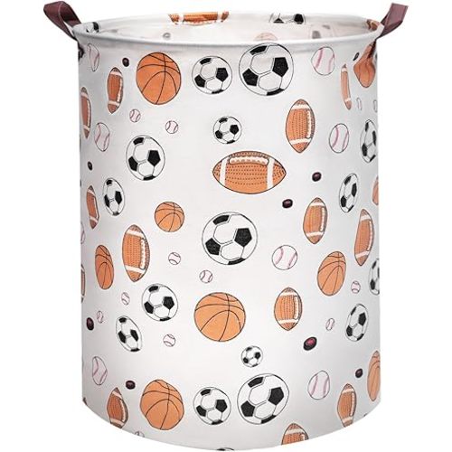 Laundry Basket Collapsible Large Storage Basket Kids Dirty Clothes Hamper Laundry Room Organization Toy Storage Basket Sporting Equi Books and Sundries (Sports Balls)
