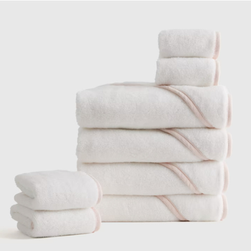 Organic Turkish Cotton Baby Bath Bundle 8-Pack in Soft Pink