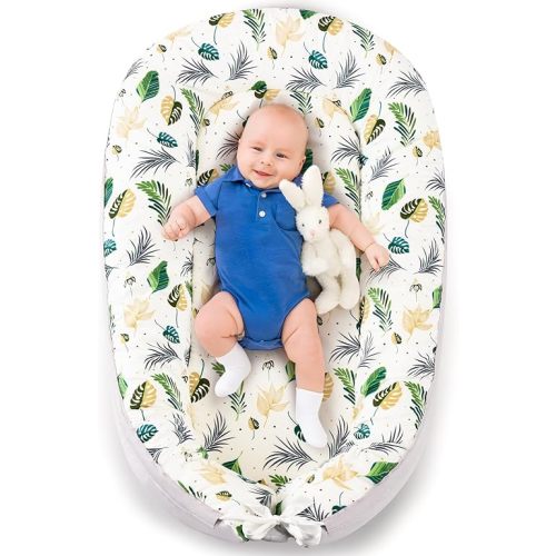 Baby Lounger- Baby Nest for 0-24 Months, Ultra Soft Organic Cotton Breathable & Portable Baby Lounger, Baby Lounger Pillow for Newborn
