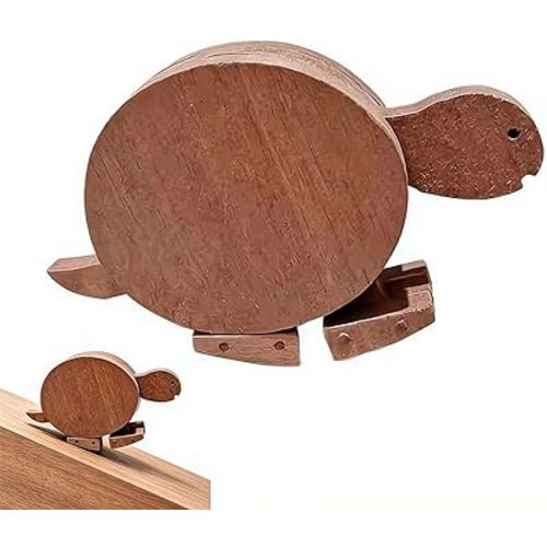 Handmade Walking Wooden Animals, Gravity Powered Mechanical Ramp Walker Toys,Rabbit Elephant Turtle Balance Sculpture,Wooden Animals Figures Kinetic Desk Ornament Decor Educational Gift (turtle)