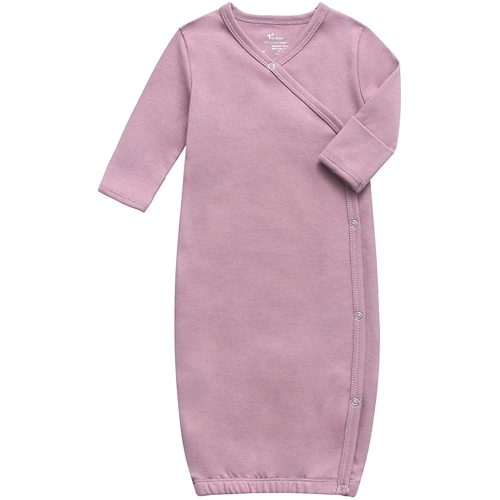 O2BABY 100% Organic Cotton kimono Gown With Mittens & Fold-over Pouch
