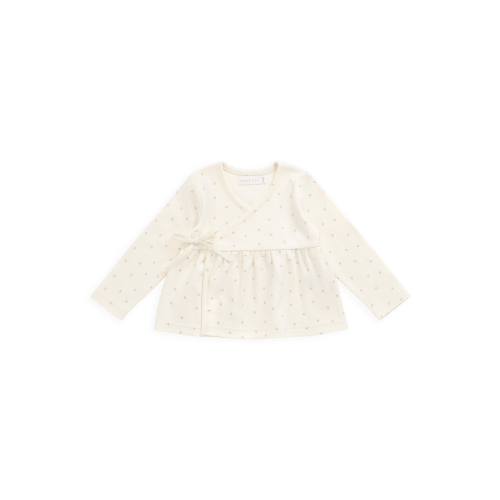 Organic Cotton Petal Wrap Top - Ditsy Cherries – Jamie Kay USA