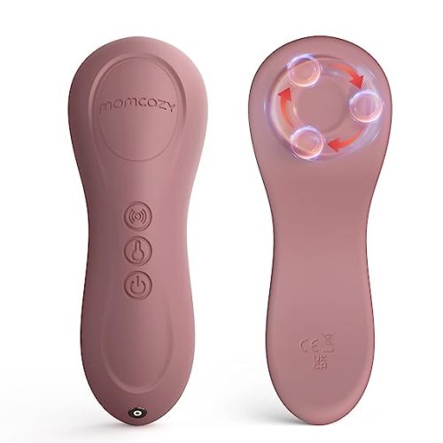 Momcozy Rolling Lactation Massager with Heat, 3-in-1 Real-Like Massage for Relieve Clogged Ducts, Breast Massager Warming for Breastfeeding, Improve Milk Flow, Dusty Rose