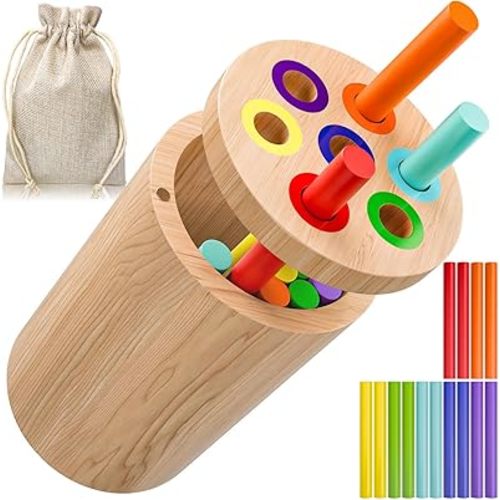 SEPHIX Learning Color Sorting Toys for Toddlers Ages 1-3 - Montessori Wooden Toys Color Matching Games for 1 2 Year Old - Sensory Fine Motor Skills - Gift for 12-18 Months Baby Girls Boys