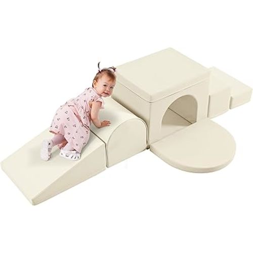 Merax Indoor Soft Foam Tunnel Climber, Toddler Climbing Toys with Tunnel