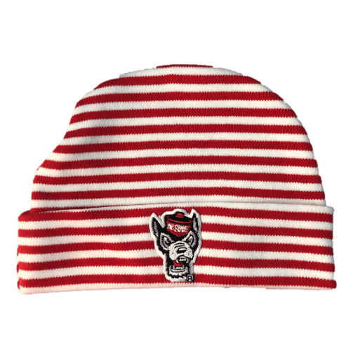NC State Wolfpack Creative Red and White Striped Wolfhead Newborn Knit – Red and White Shop