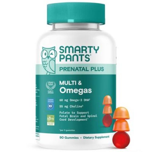 SmartyPants Prenatal Plus Multivitamin & Omegas Gummies with Methylfolate, C, D3, B12 & Zinc - 90ct