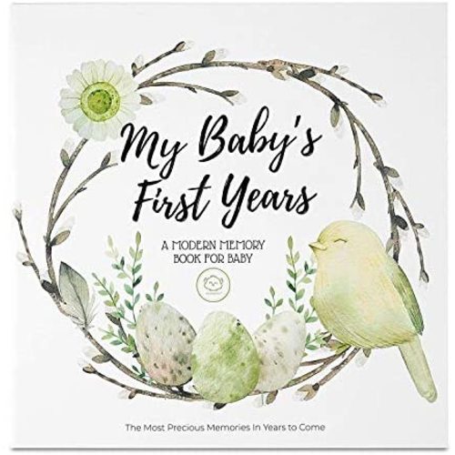 First 5 Years Baby Memory Book Journal - 90 Pages Hardcover First Year Keepsake Milestone Baby Book for Boys, Girls - Baby Scrapbook - Baby Album and Memory Book (Wonderland)