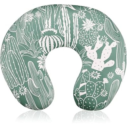 Nursing Pillow Cover, Removable Nursing Covers for Breastfeeding Pillows, Stretchy and Soft Fit for Baby Girls Boys Newborn, Cactus (Only Cover)