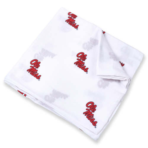 Ole Miss Swaddle Blanket | University of Mississippi Muslin Baby Blanket - Three Little Anchors