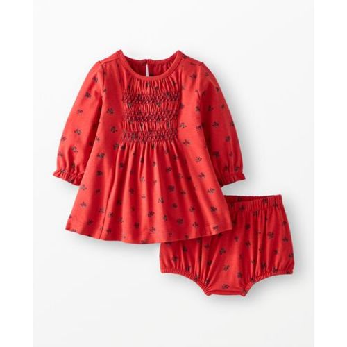 Baby Long Sleeve Smocked Dress & Bloomers Set