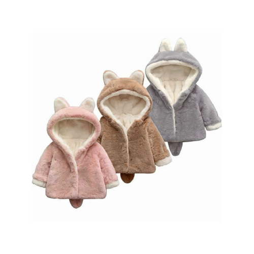 PatPat Baby / Toddler Baby Adorable Ear Decor Solid Hooded Coat(Baby boys&Baby girls)