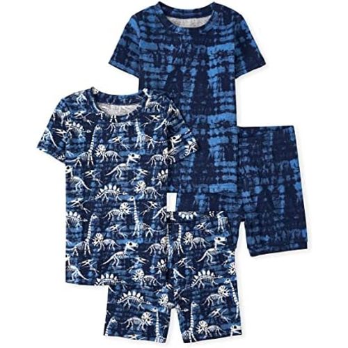 The Children's Place Baby-Boys and Toddler Snug Fit 100% Cotton Short Sleeve Top and Shorts 2-Piece Pajama Set