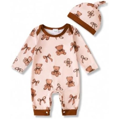 Baby Girl Clothes Newborn Girl Outfit Infant Romper Jumpsuit Matching Hat Set Preemie Newborn 0 3 6 12 Months