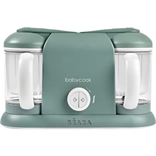 BEABA Babycook Duo 4 in 1 Baby Food Maker, Baby Food Processor, Baby Food Blender Baby Food Steamer, Make Fresh Healthy Baby Food at Home, 9.1 Cup Capacity, Eucalyptus