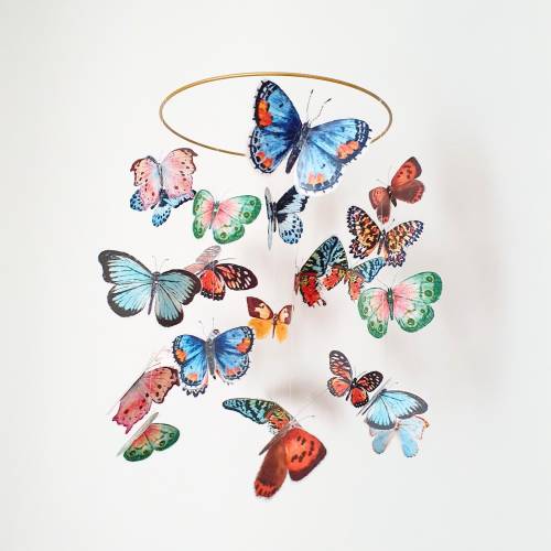 Nature Mobile, Natural Butterfly Mobile, Butterfly Decor for Nursery, 3D Butterfly Art, Butterfly Baby Mobile, Baby Mobile Nursery