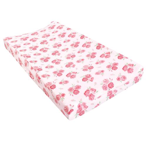 Hudson Baby Infant Girl Changing Pad Cover, Blush Rose, One Size - Blush Rose