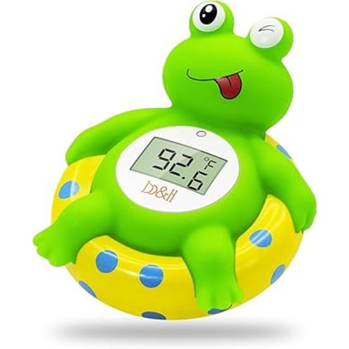 b&h Baby Bath Thermometer Frog - Easy to Read Display | BPA-Free| Fahrenheit or Celsius | Digital Water Temperature Thermometer for Newborns & Infants, Safe Floating Bath Toy
