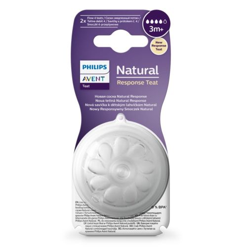 Avent Natural Response Teats 3 Month+ - 2 Pack