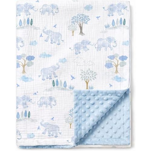 GLLQUEN BABY Muslin Baby Blankets for Boys & Girls, 2-Layer Toddler Blanket
