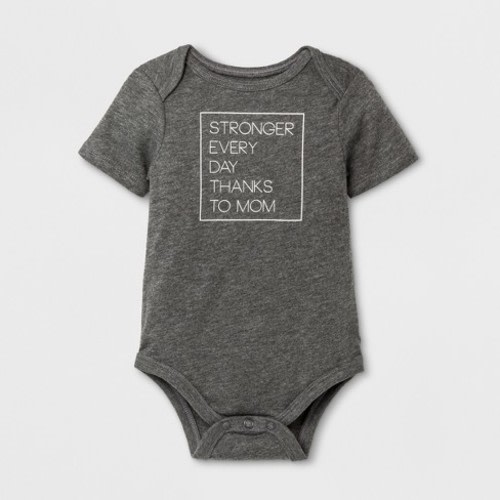 Baby Short Sleeve Stronger Every Day Jumpsuit - Cat & Jack™ Charcoal Gray