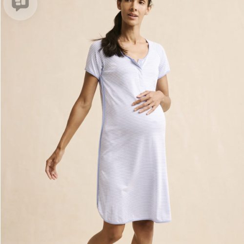 LAKE | Women | Pima Cotton Pajamas | Hydrangea Maternity Nightgown