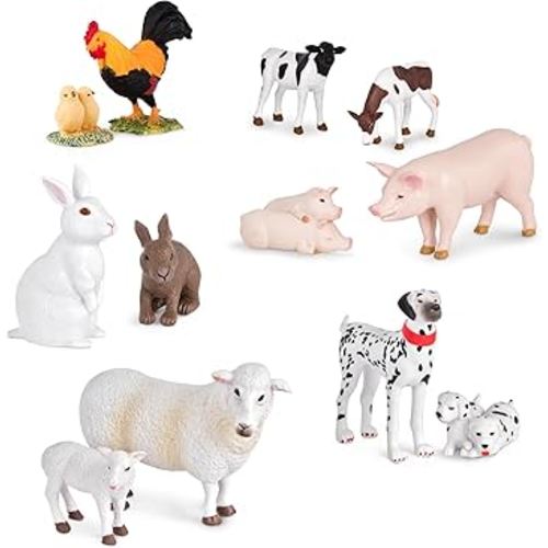 Terra by Battat – Toy Farm Animals Set – Realistic Cows, Pigs, Dogs & More – Detailed Barnyard Animal Figures for Imaginative Play – 12 Animal Pairs – Farm Playset for Toddlers 3+ Years