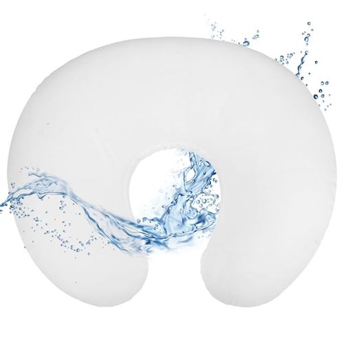 Hooyax Baby Waterproof Nursing Pillow Cover, Stretchy Nursing Covers for Breastfeeding Pillows, Adorable Infant Feeding Pillow Slipcover for Baby Boy and Girls (White)