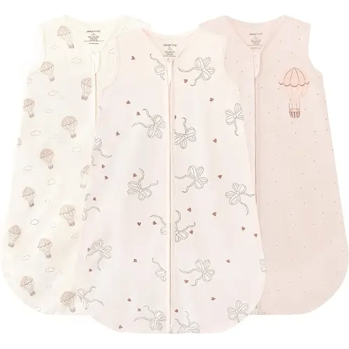 JELLYMONI Baby Sleep Sack 6-12 Months, 100% Cotton 3 Pack 0.5 TOG Baby Wearable Blanket Infant Sleep Sack with 2-Way Zipper Newborn Sleep Sacks