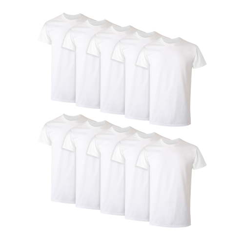White T-Shirt Undershirts, 10-Pack, Best Cotton Undershirts, Stay-Tucked T-Shirts