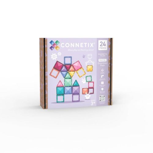 CONNETIX Magnetic Tiles Pastel Essentials Pack Building Blocks 24pc
